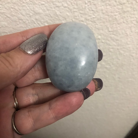 Blue Calcite Palm Stone - Approx: 1.96” - Picture 2 of 3